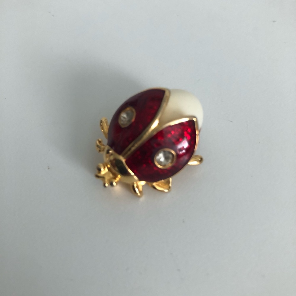 Vintage Avon Red and Gold Enamel Ladybug Brooch